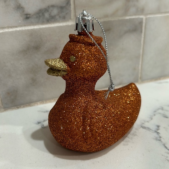 Orange Sparkle Duck Ornament - Picture 1 of 1